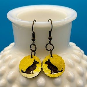 Handcrafted German Shepard Earrings